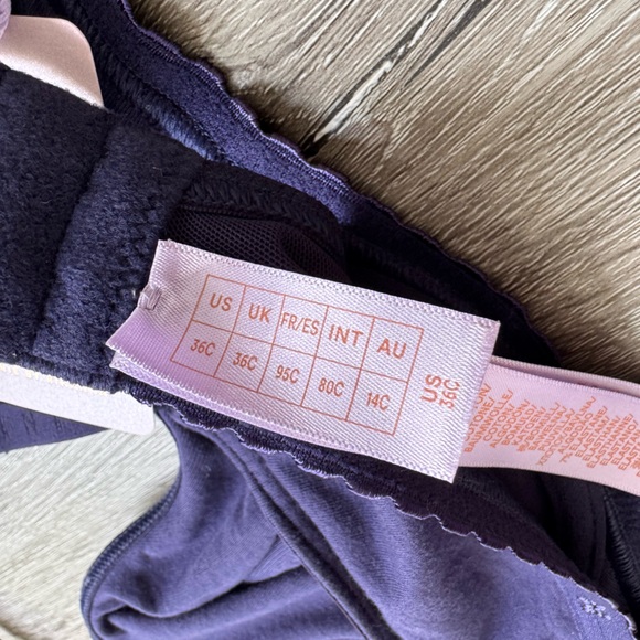 Savage X Fenty Purple Underwire Bra Lace Trim Adjustable Straps Women Size 36C - Picture 7 of 9